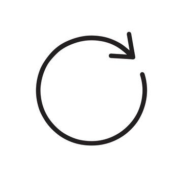 Print Circular Arrow Loop Minimal Recycle Symbol in Modern Geometric Outline Style vector