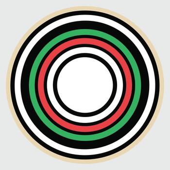 Multicolor concentric circle frame with bold rings vector