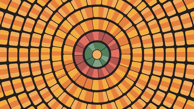 Abstract Circular Pattern with Earthy Tones and Geometric Shapes for Modern Backgrounds vector