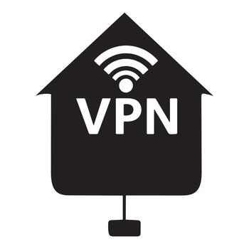 vpn símbolo dentro un casa forma con Wifi señal, representando hogar red seguridad vector