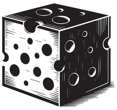Three dimensional dice cube sketch shading vector