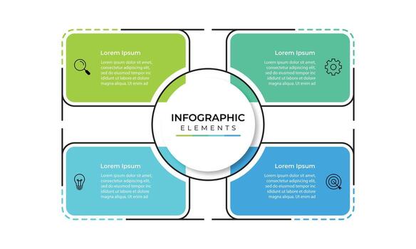 infografía diseño presentación negocio infografía modelo con 4 4 opciones vector