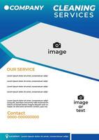 Professional cleaning services flyer design template modern vector