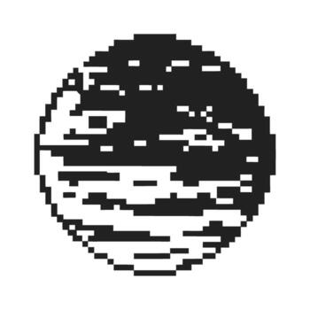 Pixel art illustration of a planet with surface patterns retro digital celestial object, outer space, astronomy, cosmic design vector