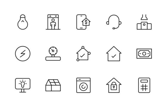 Public utilities linear signed icon collection. Signed thin line icons collection. Set of public utilities simple thin line icon set. vector