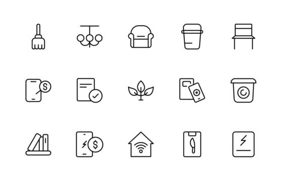 Public utilities linear signed icon collection. Signed thin line icons collection. Set of public utilities thin line icon collection. vector
