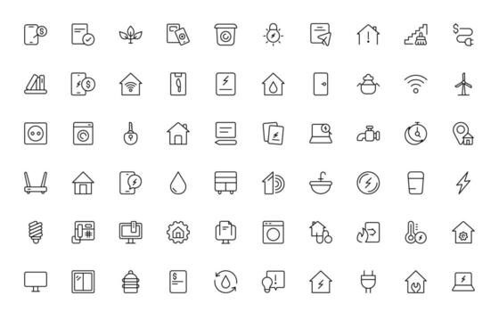 Public utilities linear signed icon collection. Signed thin line icons collection. Set of public utilities thin line icon set. vector