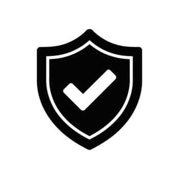 Shield With Checkmark Icon Security Approved Safety Symbol On White Background vector