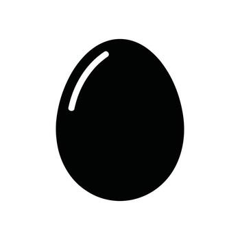 Simple Black Egg Icon on White Background, Minimalist Easter Design Element vector