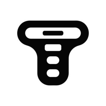 Modern Black Shaver Icon with Rounded Rectangles on White Background, Design vector