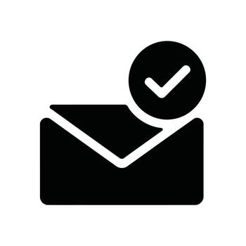 Received Email Confirmation Icon Message Envelope with Check Mark on White vector