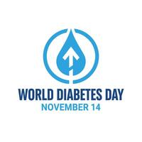 azul circulo gotita flecha logo mundo diabetes día noviembre vector