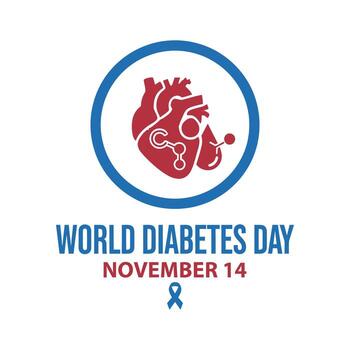 Red heart with molecular structure and blue circle vector