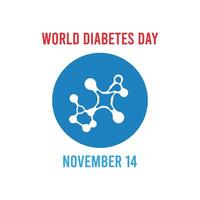 mundo diabetes día azul circulo molécula gráfico noviembre vector