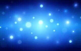 profundo azul bokeh antecedentes con brillante ligero efectos, místico resumen difuminar para tecnología o noche cielo tema, antecedentes decoración vector