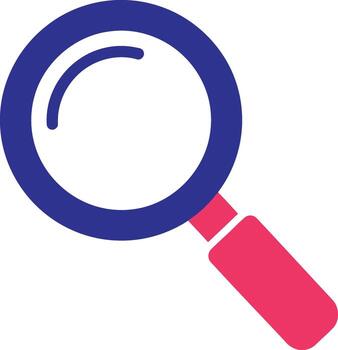 Magnifying glass icon for search and investigation, looking for information. vector