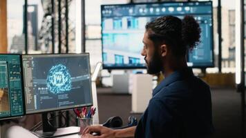 medio oriental chico usos artificial inteligencia neural redes para urbano reurbanización proyecto, grande datos y avanzado analítica racionalización arquitectónico diseño. sostenible alojamiento. cámara b. video