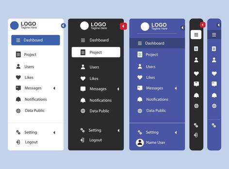 sidebar template for web with modern and elegant look vector