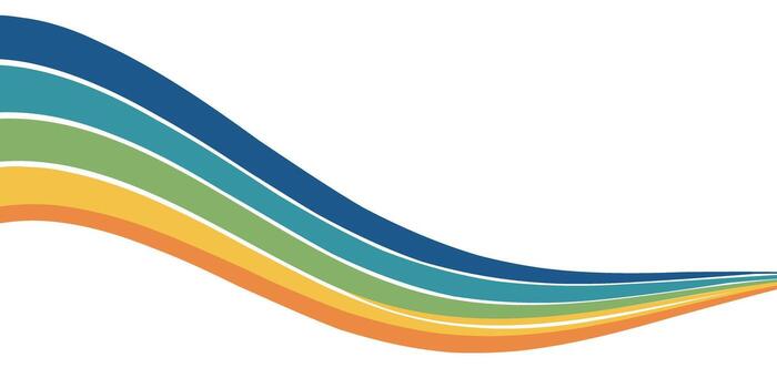 Colorful Wavy Lines in a Gradient Abstract Design on White Background. vector