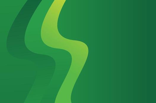 Green Abstract Curves Background With Layered Shapes And Gradient Greens For Design vector
