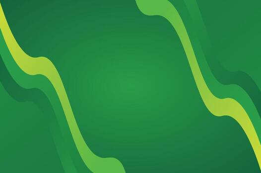 Green Abstract Background With Curved Lime Ribbons And Smooth Gradient Design vector