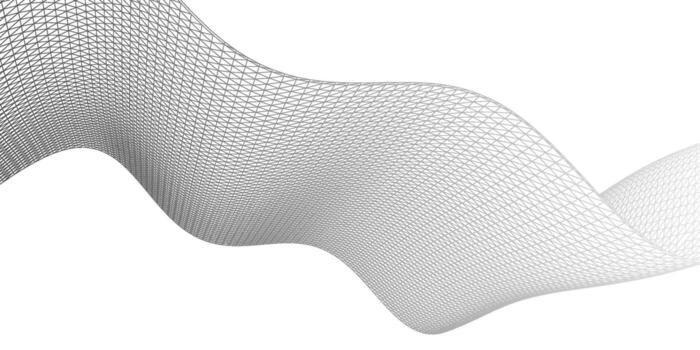 Abstract geometric wave. Drawing of lines and polygons on a white background. vector