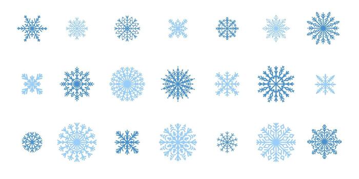 Set of Christmas snowflakes. New year design elements. vector