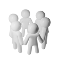 blanco 3d palo cifras sin rostro icono usuario en pie un grupo, simbolizando trabajo en equipo, comunidad, y social transparente antecedentes en conexión png