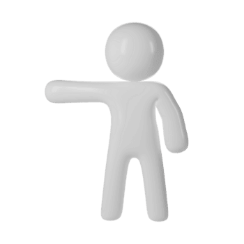 blanc 3d icône utilisateur sans visage personnage expliquant position, emplacement ou direction contre une transparent Contexte. concepts de orientation manifestation png