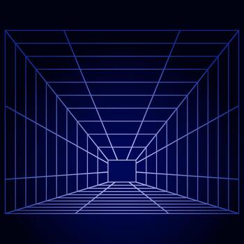 Digital grid box 3d background banner design vector