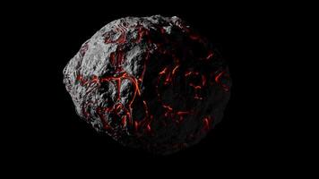 Looping 3D animation of a space alien asteroid rotation. Alpha Channel. video