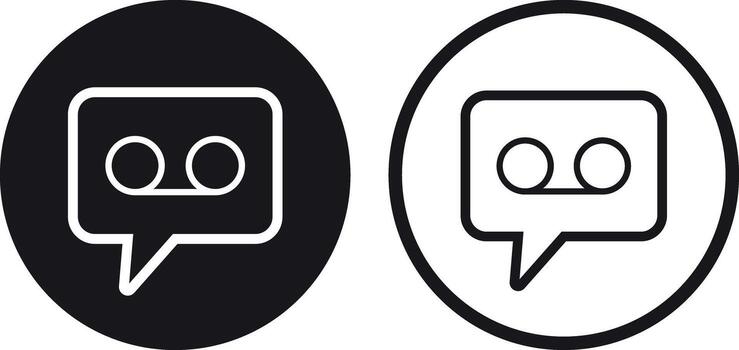 Voice message icon set in two styles . Voice mail icon . illustration vector