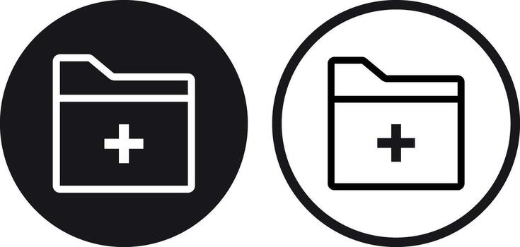 Add folder icon set in two styles . Add new folder icon . illustration vector