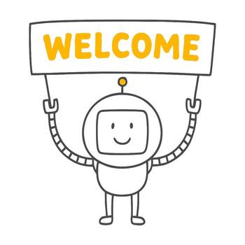 The Gentleman Robot Figure Offering Innovative Solutions and Automating Business Processes Leads the Technological Transformation. vector