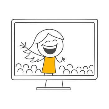 entregando un exitoso presentación en en línea plataformas el poderoso altavoz direccionamiento el digital multitud. vector