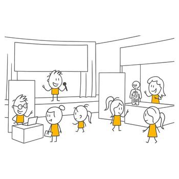 Professional Development Training Being Implemented to Enhance Employees' Knowledge. vector