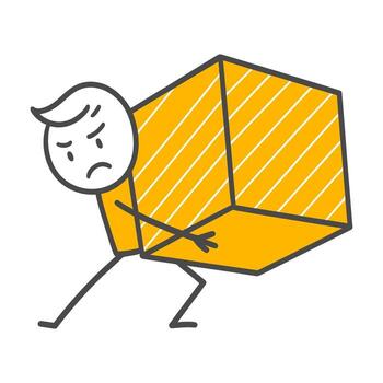 The Employee's Struggle with Difficulties Under a Heavy Workload and the Effort to Resist Under Pressure. vector