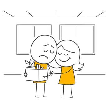 el emocional carga de dejando un trabajo sincero apoyo recibido desde un colega durante un difícil tiempo. vector