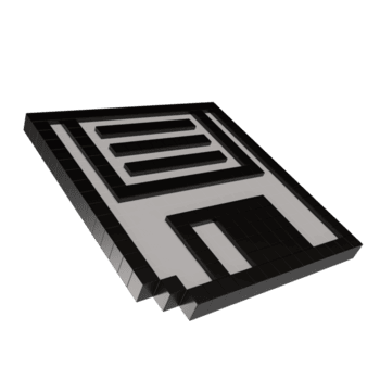 3d hacer de un retro flexible disco icono en píxel estilo, negro y blanco bloquear diseño, visto desde diferente anglos, simbolizando salvar png