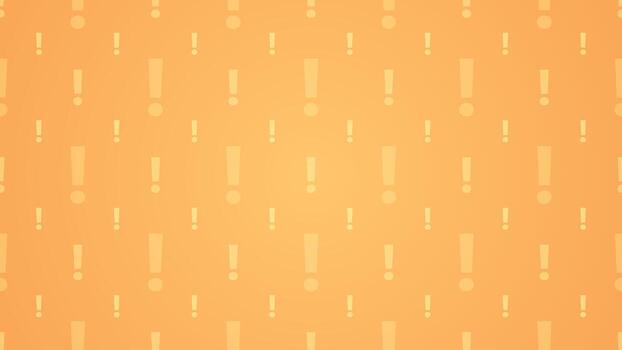 Simple Vivid Orange Exclamation Mark Pattern Blank Horizontal Background Design vector