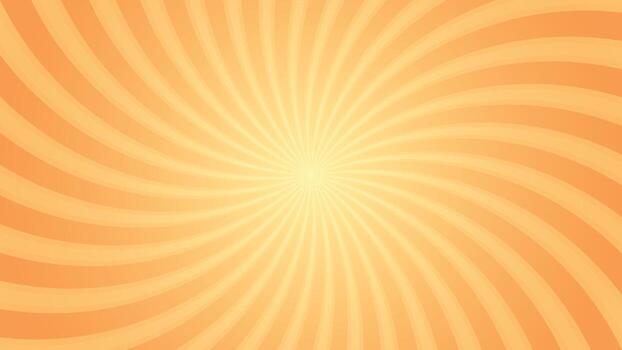 Simple Vibrant Orange Sunburst Blank Horizontal Background Design with Radial Rays Pattern vector