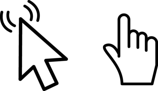 Computer mouse cursor Icon set, arrow, hand Pointer and loading animations for UI and web. vector