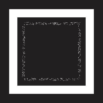Modern black and white square border frame with minimal abstract design background isolated illustration. vector