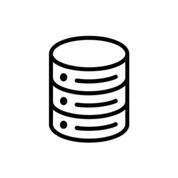 Database server icon representing data storage for websites and applications in a modern design vector