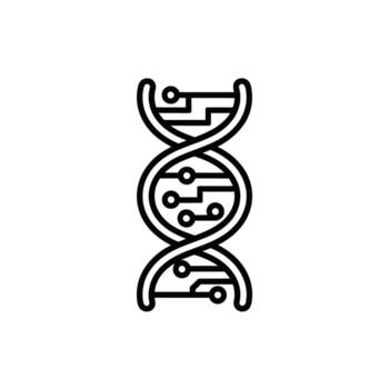 DNA Double Helix with Circuit Board Integration for Science and Technology Concepts vector