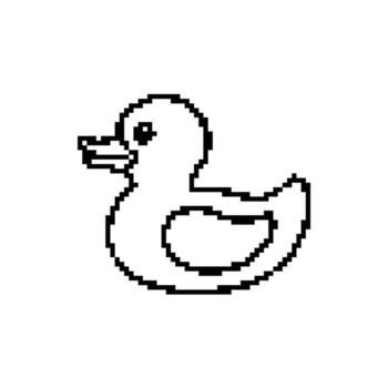 Pixel art duck illustration a simple and minimalist design great for various applications vector