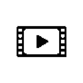 Pixel art player icon for vintage digital media projects and retro interfaces vector