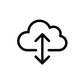 Cloud computing download and upload icon concept for modern technology services vector