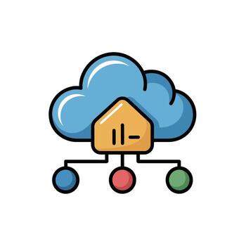 nube informática red ilustración para datos compartiendo y conexión concepto en moderno tecnología vector