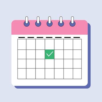 Pink Calendar Icon for Web and App Design Elegant Monthly Visual remider date isolated vector